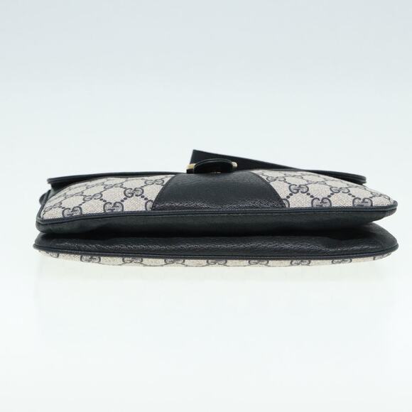 GUCCI GG Supreme Shoulder Bag Pvc Leather Navy Gold - Picture 9 of 16